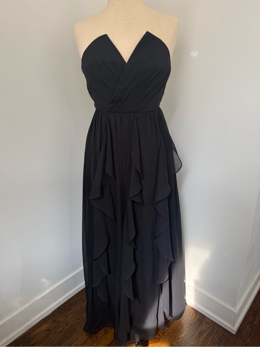 Strapless Black Evening Gown - image 2